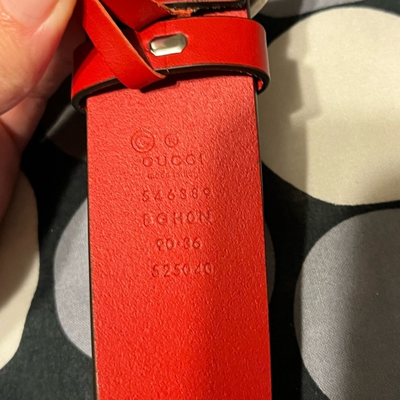 Gucci belt red calfskin belt various sizes - Picture 9 of 9